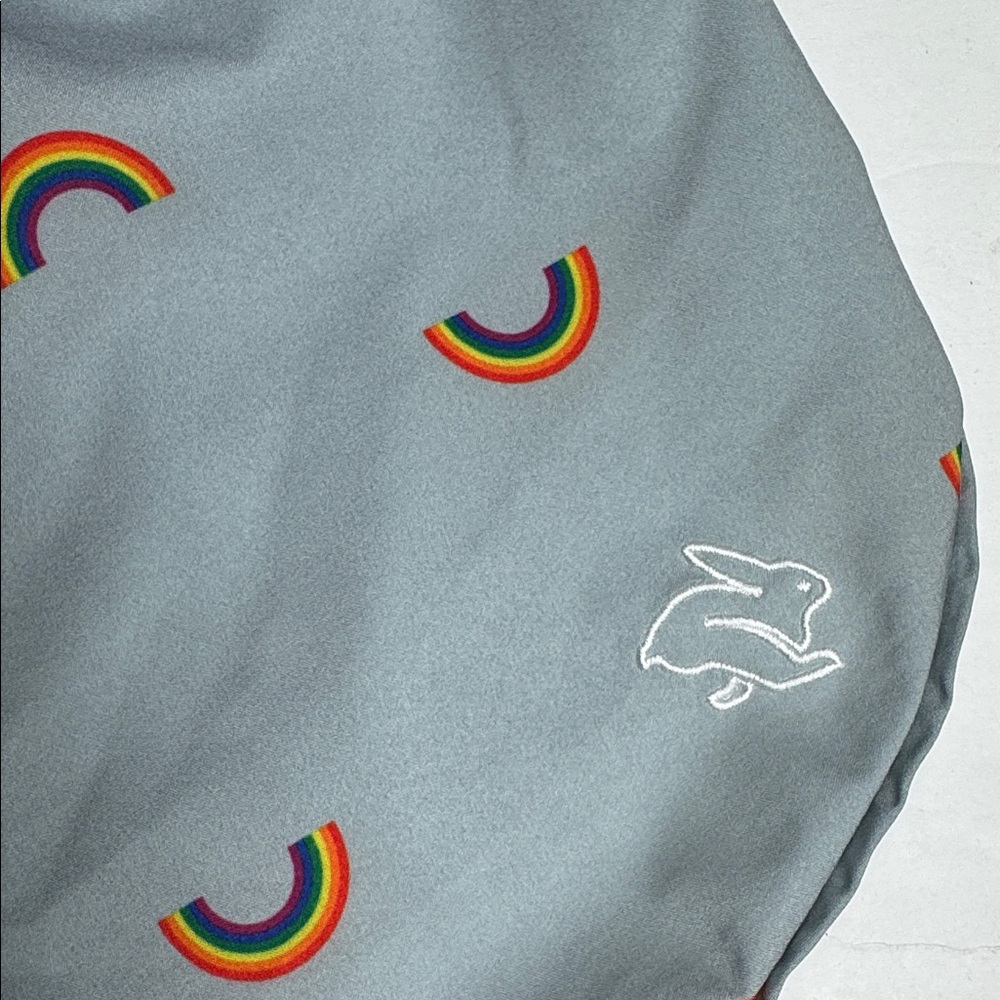 Rabbit Women's Repeats 2” rainbow love all Athletic running Shorts pride workout - Picture 5 of 9